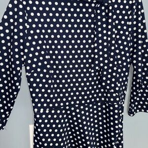 Miusol Navy and White Polka Dot Dress
